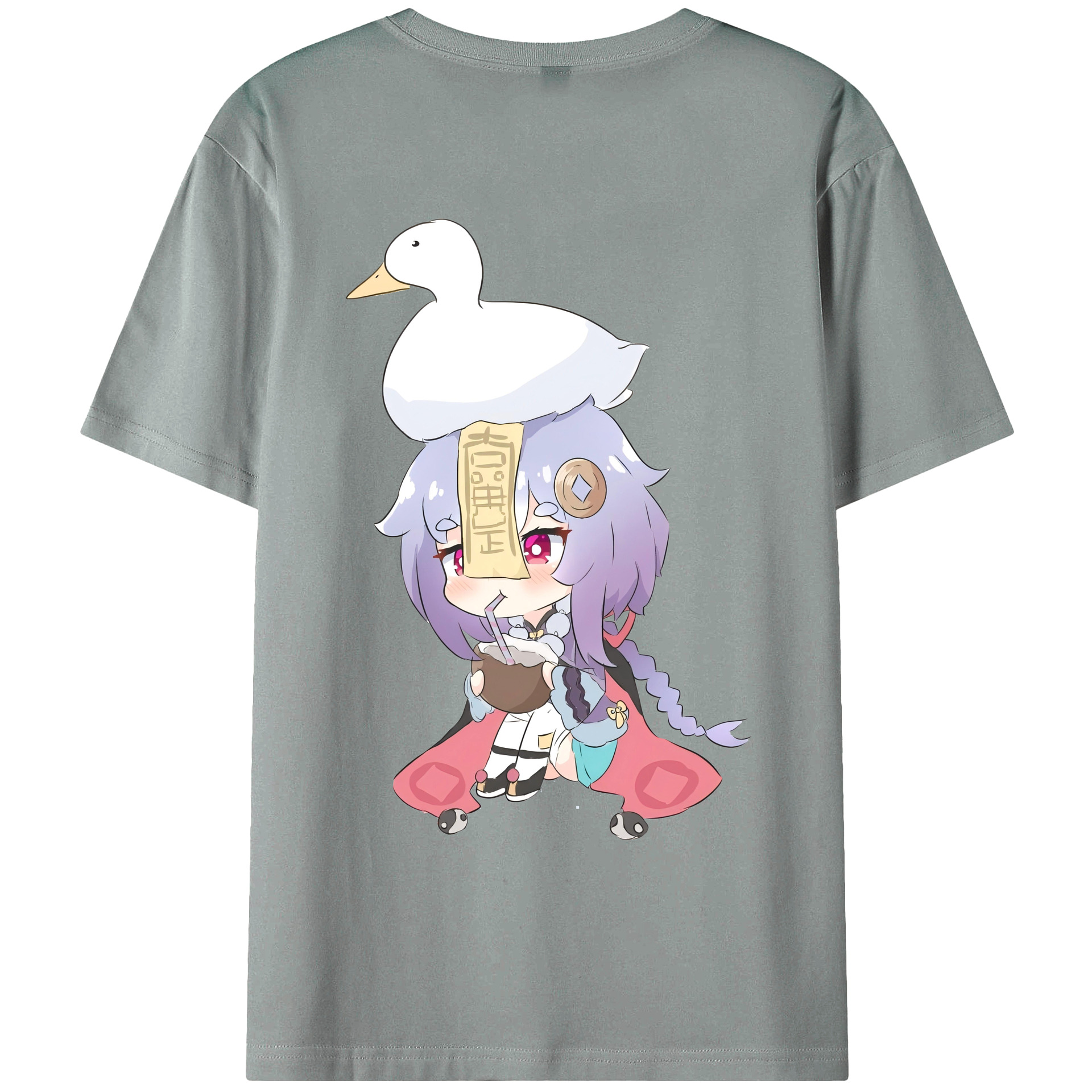 げんし神 七七 なな  genshin Nana 綿100％ メンズ半袖Tシャツ（バックプリント） 通気性